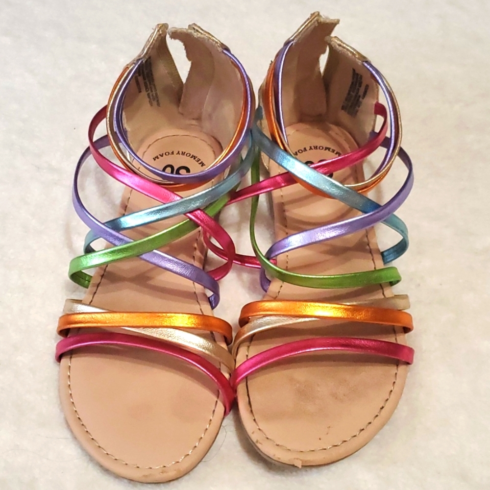 SO Rainbow Sandals. Size 1
